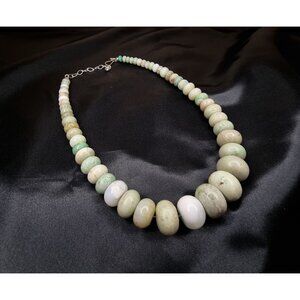 Jay King DTR Sterling Silver Chrysoprase Bead Necklace Graduated